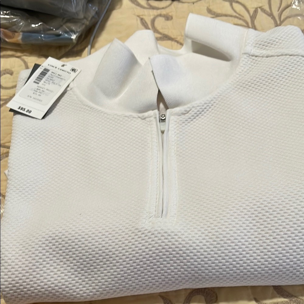 White Quarter-Zip Pullover